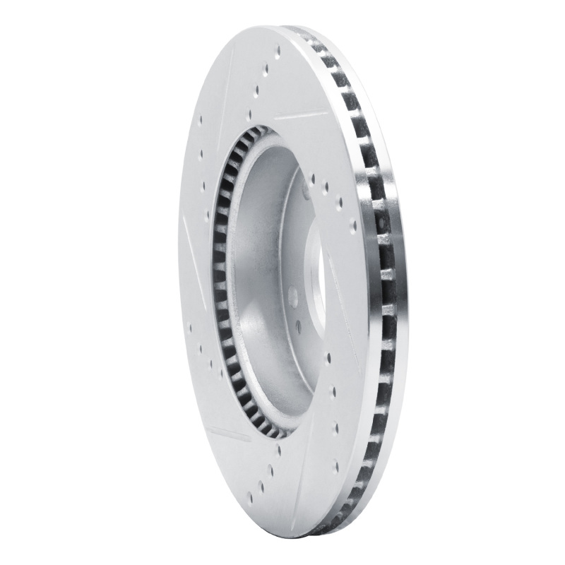 Kia Soul Brake Rotor (1) - Front Right - R1 Concepts - Drilled & Slotted - Silver - `10-`11